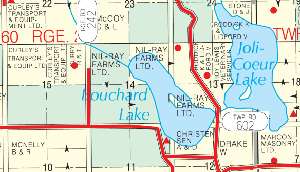WestlockCountyMap-2018 showing the land leased to local farmers.