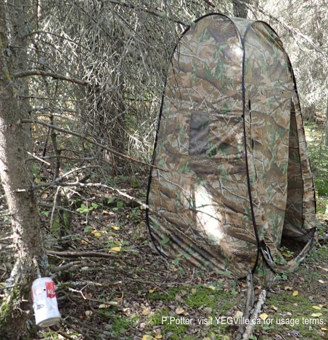 A loo set up as part of the camp. Gull Lake PNT (South), 2024-09-22, P. Potter.
