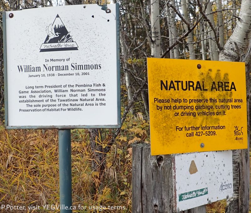 Three signs in the NE corner corner of the West-parcel of the NA, Tawatina NA, 2024-10-07, P. Potter.