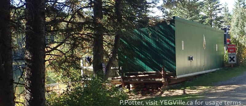 This Sea Can contains a gear locker and diving facility for a SCUBA club, Twin Lakes Campground & Winfield PNT, 2024-09-24.