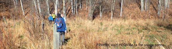 Hikers exploring the East border of the former industrial area in the site, NCC-Corner PNT Coyote Lake Complex, 2024-10-29, P. Potter.