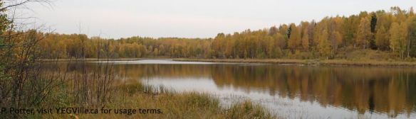 Horseshoe Lake in its fall colours, Spruce Island Lake NA, 2025-09-29, P. Potter.