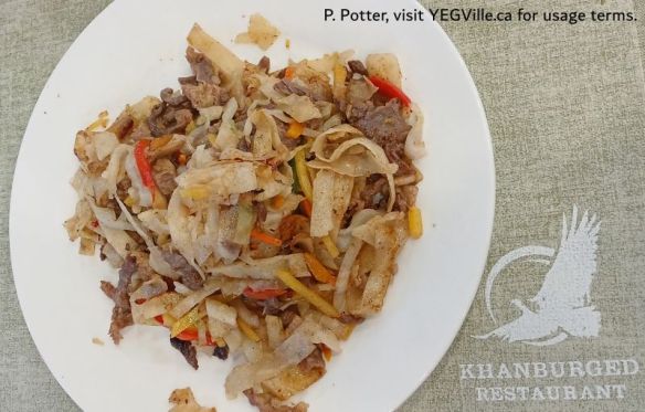 This is the national men's dish, sum deer garaarai. Apparently you don't marry a woman who can't cook a good variation. Basically noodles and leftover meat but the spices make it.