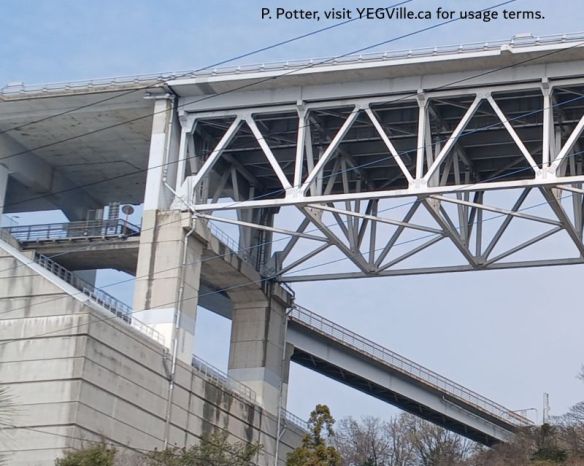 Cyclist causeway beneath the Innoshima bridge, 2026-03-30, P. Potter.