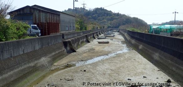 Low tide outlet, 2026-04-03, Omishima Island, P. Potter.