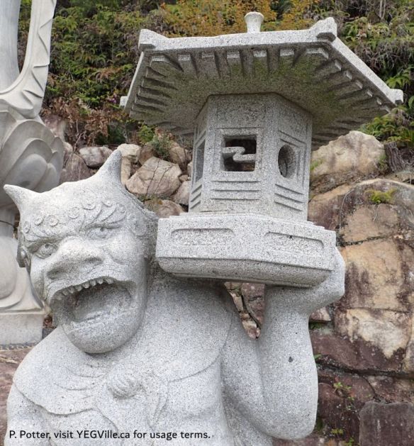 Detail of one of the demons in the shrine, 2026-04-13, Coastal Drive from Kure, P. Potter.
