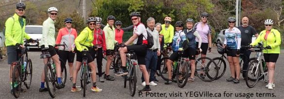 The CCCTS touring group heading out for their last ride day, 2026-04-14, Tabist & Last Ride Day, P. Potter.