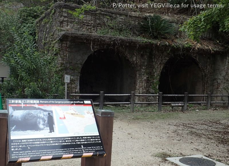 Remains of the Sangenya poison gas storehouse, 2026-04-14, Rabbit Island, P. Potter.